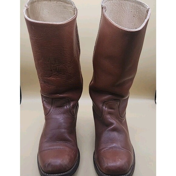 70s Frye Campus Boots Mens 10 D Womens 11.5 14L Brown Leather 2955T Vintage USA main image 14